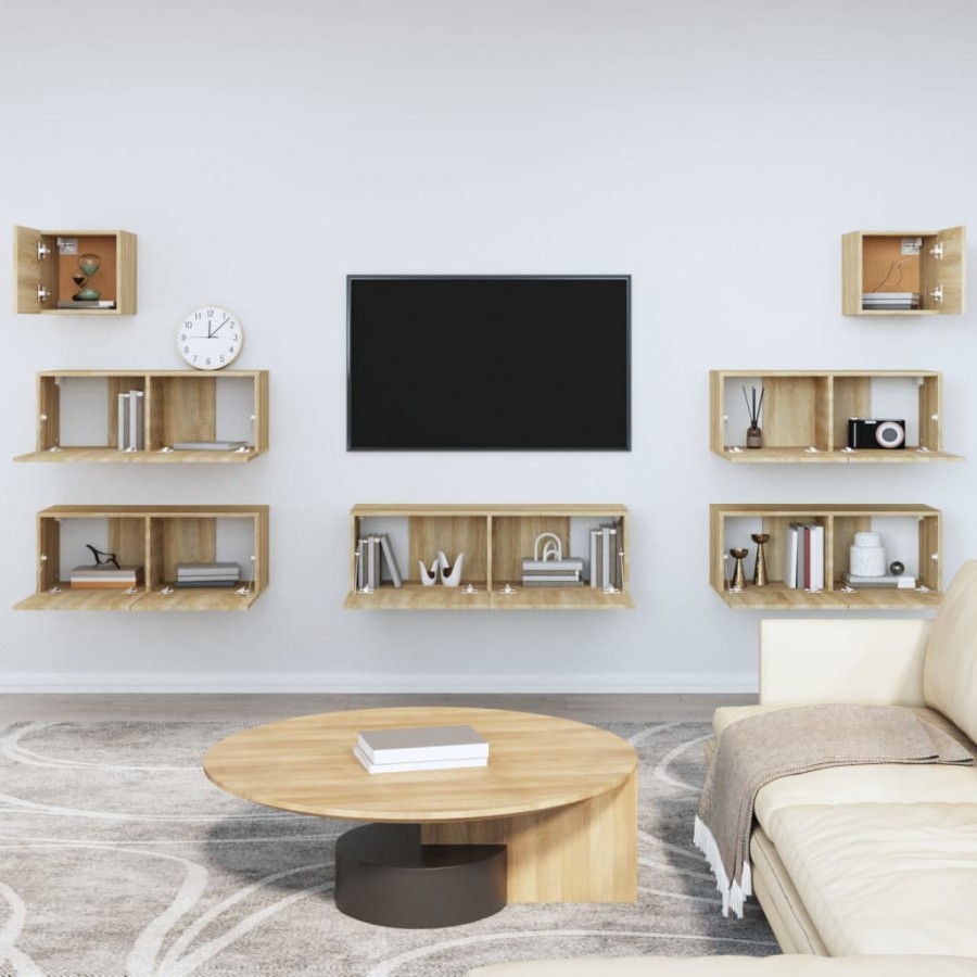 Ensemble de meubles TV 7 pcs Chêne sonoma 