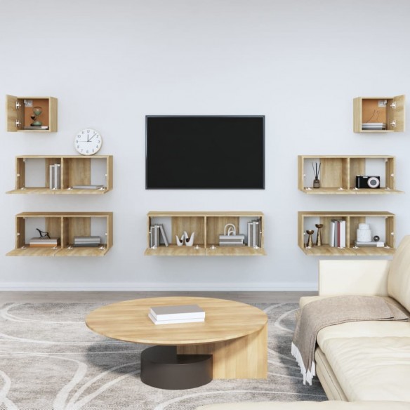 Ensemble de meubles TV 7 pcs Chêne sonoma 