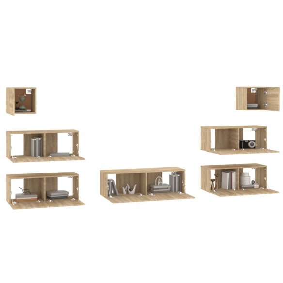 Ensemble de meubles TV 7 pcs Chêne sonoma 