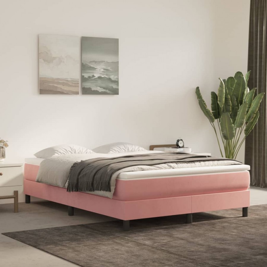 Lit Rose 140x200 cm Velours
