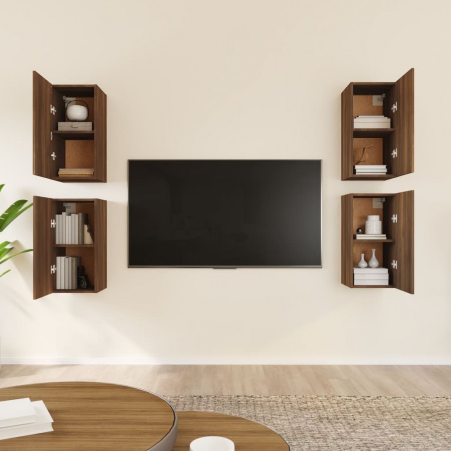 Meubles TV 4 pcs Chêne marron 30,5x30x60 cm 