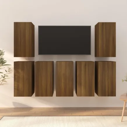 Meubles TV 7 pcs Chêne marron 30,5x30x60 cm 