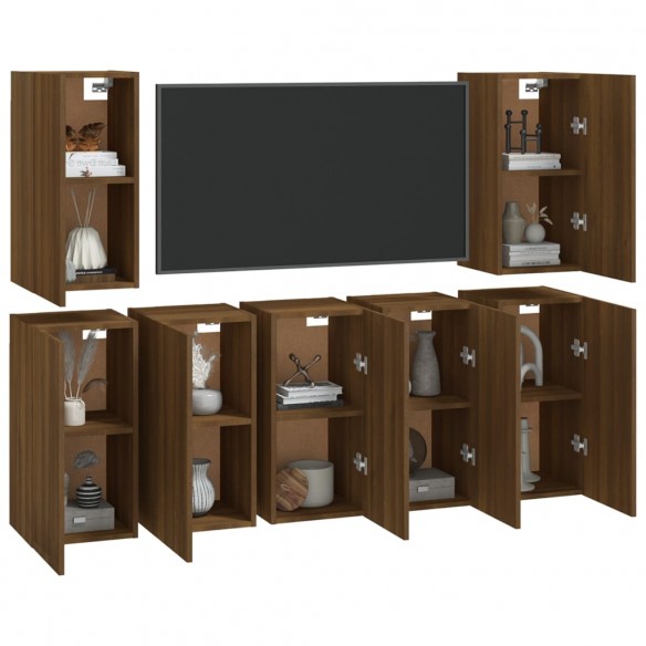 Meubles TV 7 pcs Chêne marron 30,5x30x60 cm 