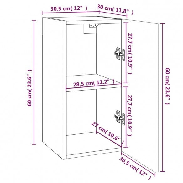 Meubles TV 7 pcs Chêne marron 30,5x30x60 cm 