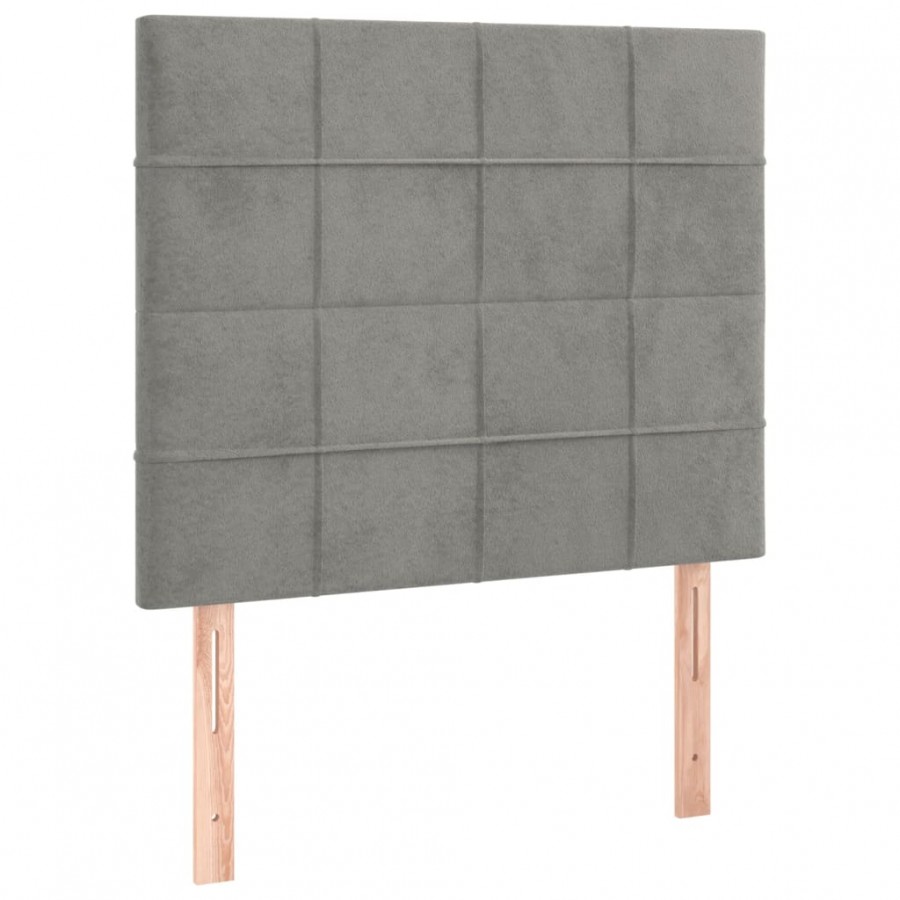 Têtes de lit 2 pcs Gris clair 90x5x78/88 cm Velours