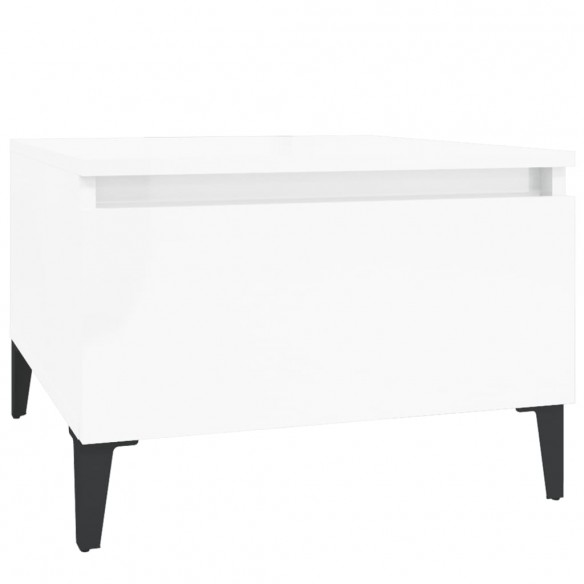 Table d'appoint Blanc brillant 50x46x35 cm 