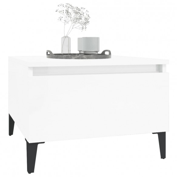 Table d'appoint Blanc brillant 50x46x35 cm 