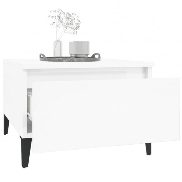 Table d'appoint Blanc brillant 50x46x35 cm 