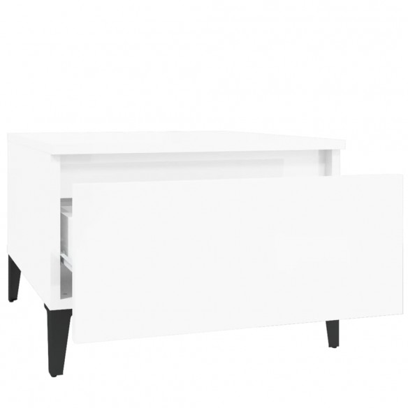 Table d'appoint Blanc brillant 50x46x35 cm 