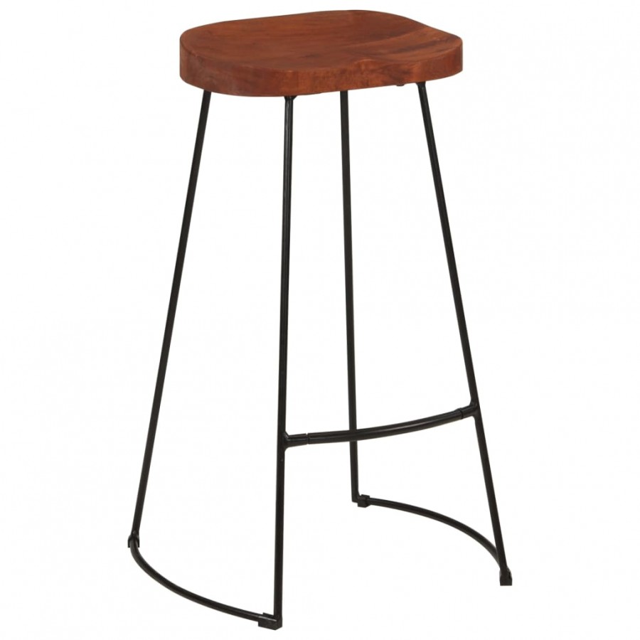 Tabourets de bar Gavin lot de 2 50x40x78cm bois massif manguier