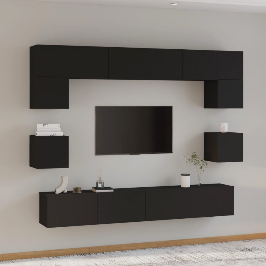 Ensemble de meubles TV 8 pcs Noir 