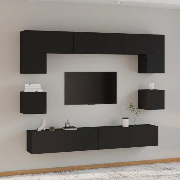 Ensemble de meubles TV 8 pcs Noir 
