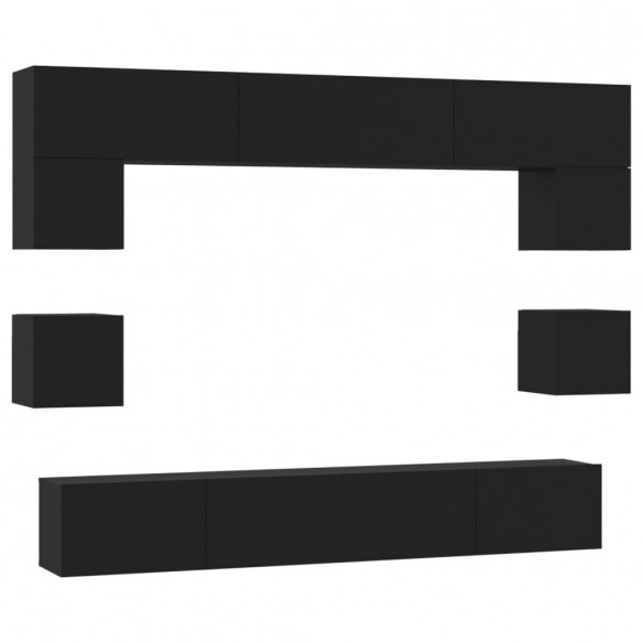 Ensemble de meubles TV 8 pcs Noir 
