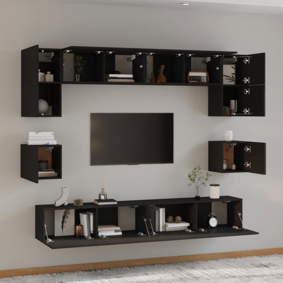 Ensemble de meubles TV 8 pcs Noir 