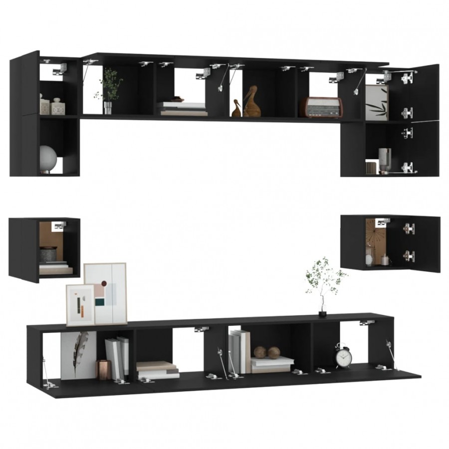 Ensemble de meubles TV 8 pcs Noir 