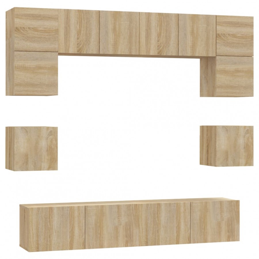 Ensemble de meubles TV 8 pcs Chêne sonoma 