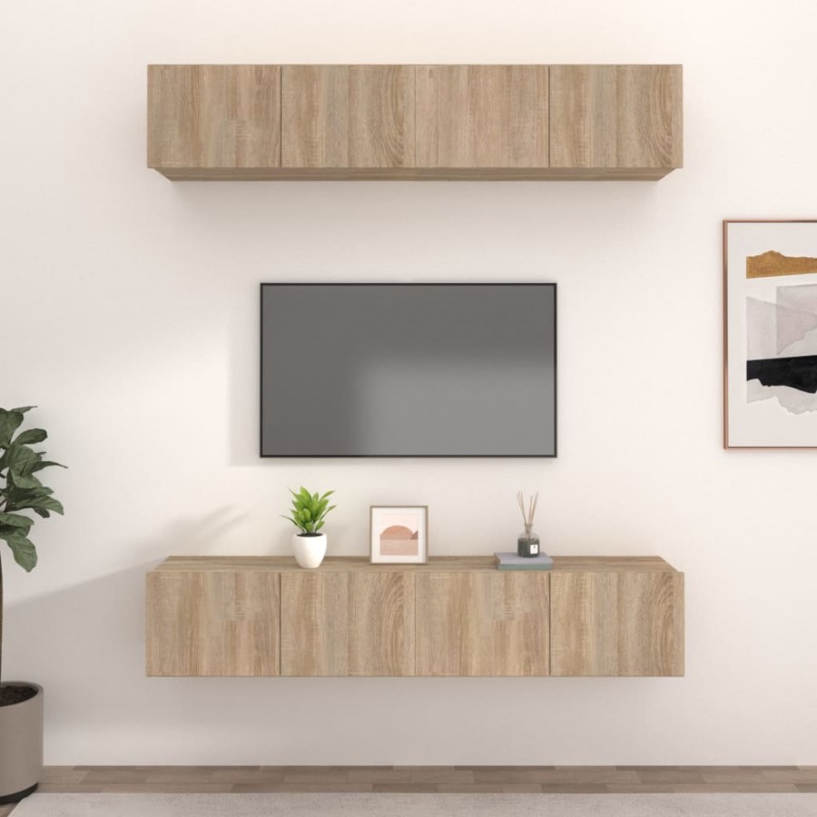 Meubles TV 4 pcs Chêne Sonoma 80x30x30 cm 