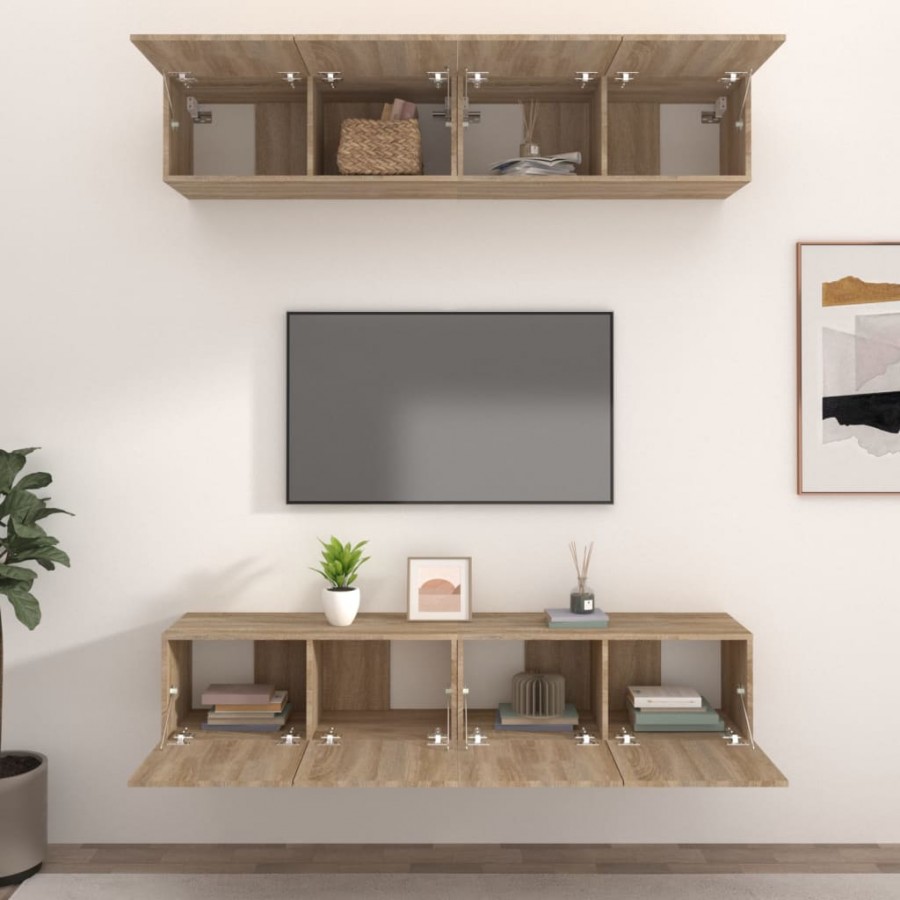 Meubles TV 4 pcs Chêne Sonoma 80x30x30 cm 