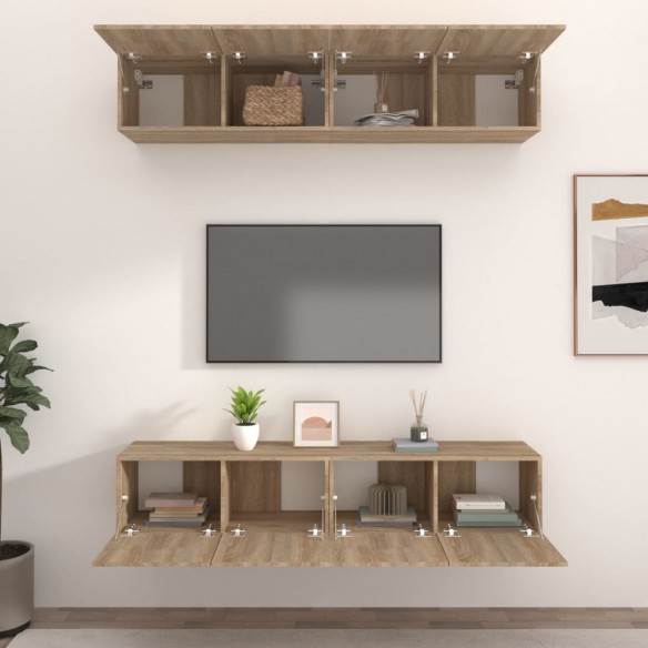 Meubles TV 4 pcs Chêne Sonoma 80x30x30 cm 
