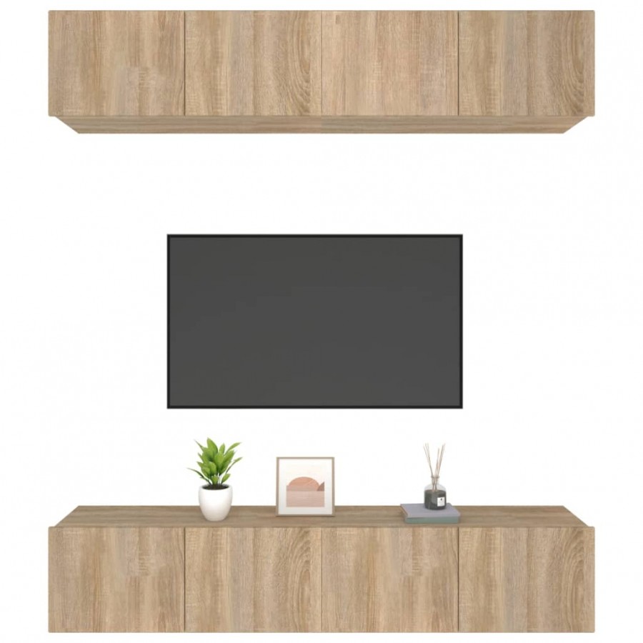 Meubles TV 4 pcs Chêne Sonoma 80x30x30 cm 