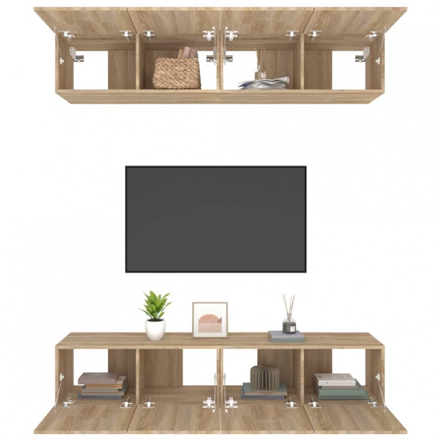 Meubles TV 4 pcs Chêne Sonoma 80x30x30 cm 