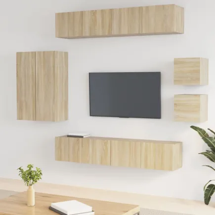 Ensemble de meubles TV 8 pcs Chêne sonoma 