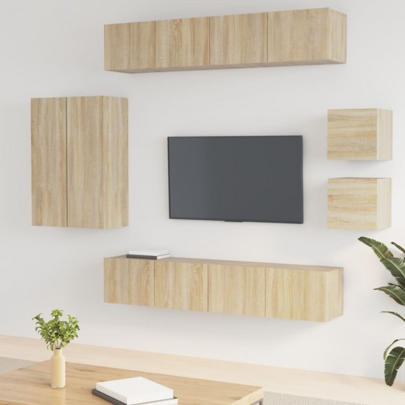Ensemble de meubles TV 8 pcs Chêne sonoma 