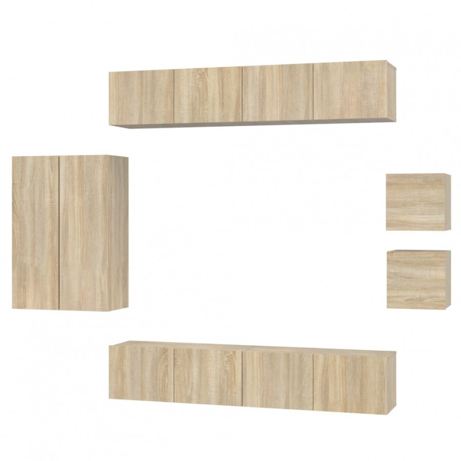 Ensemble de meubles TV 8 pcs Chêne sonoma 