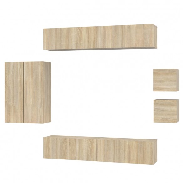 Ensemble de meubles TV 8 pcs Chêne sonoma 