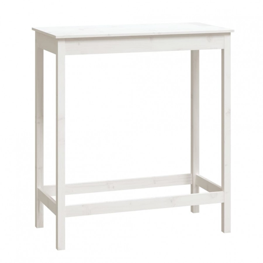 Table de bar blanc 100x50x110 cm bois massif de pin