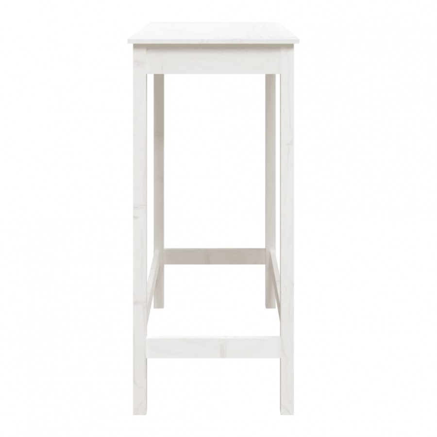 Table de bar blanc 100x50x110 cm bois massif de pin