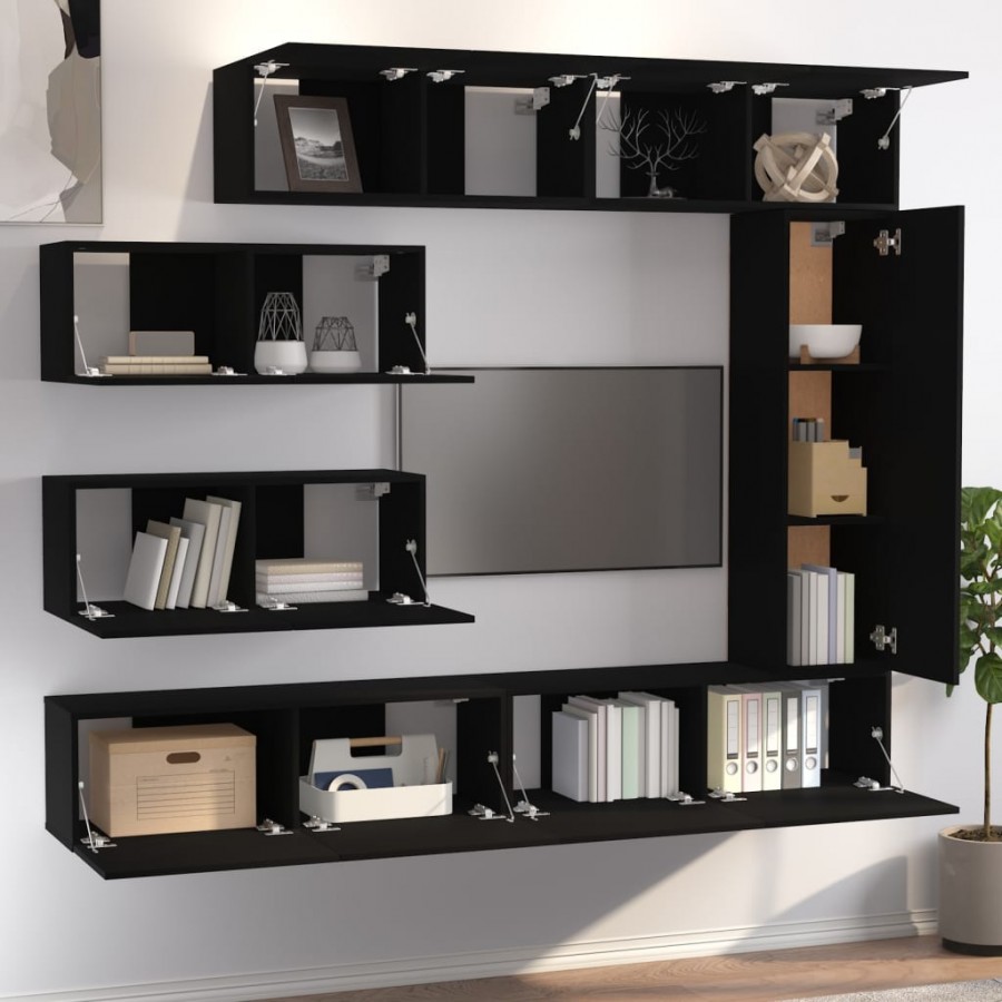 Ensemble de meubles TV 7 pcs Noir 