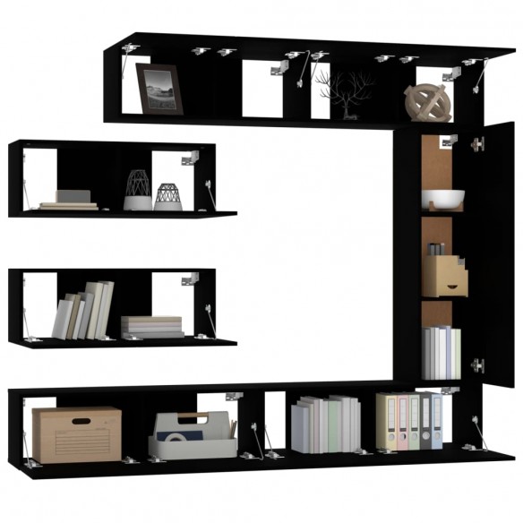 Ensemble de meubles TV 7 pcs Noir 