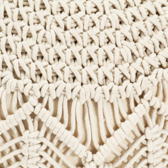 Pouf fait à la main en macramé 45 x 30 cm Coton