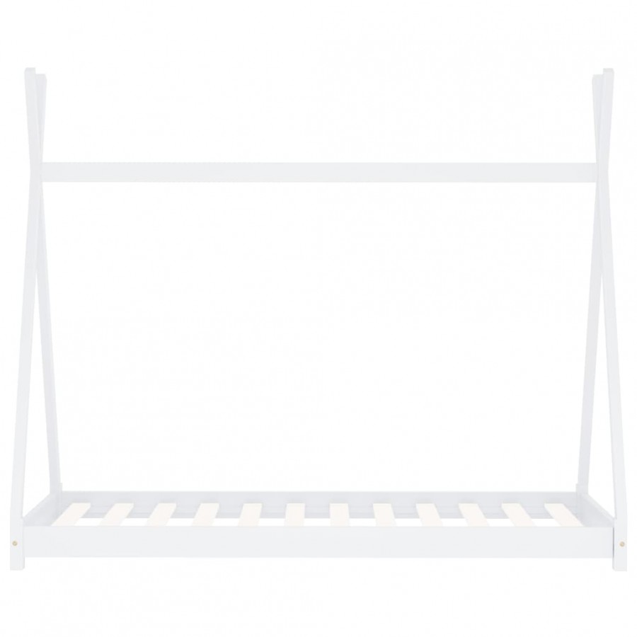 Lit d'enfant Blanc Bois de pin massif 80x160 cm