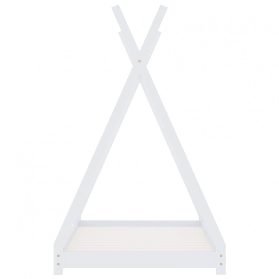 Lit d'enfant Blanc Bois de pin massif 80x160 cm