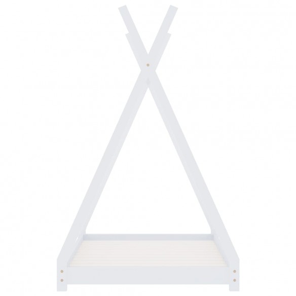 Lit d'enfant Blanc Bois de pin massif 80x160 cm