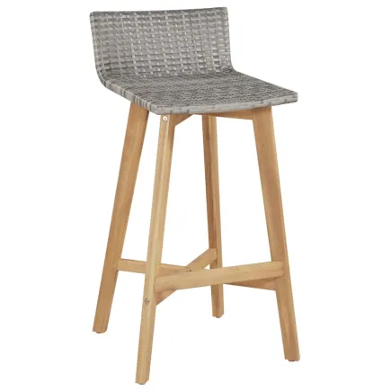 Tabourets de bar lot de 2 bois d'acacia solide 2