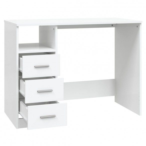 Bureau avec tiroirs Blanc 102x50x76 cm 