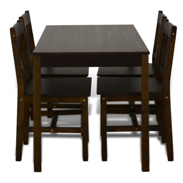 Table de salle à manger avec 4 chaises Marron