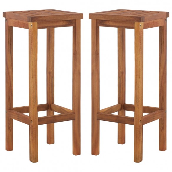 Tabourets de bar lot de 2 bois d'acacia massif