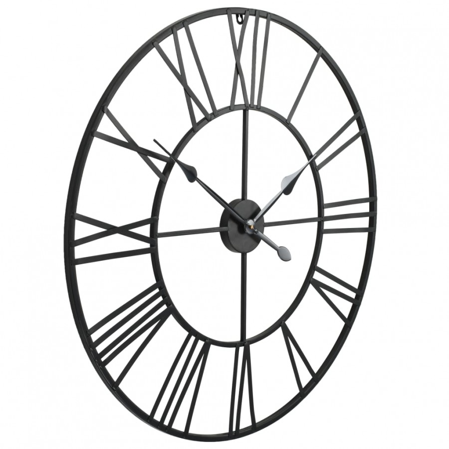 Horloge murale vintage avec mouvement à quartz Métal 80 cm XXL