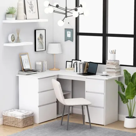 Bureau d'angle Blanc 145x100x76 cm 