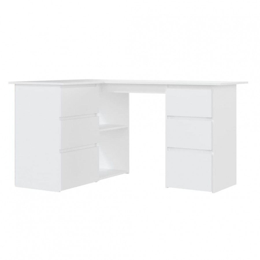 Bureau d'angle Blanc 145x100x76 cm 