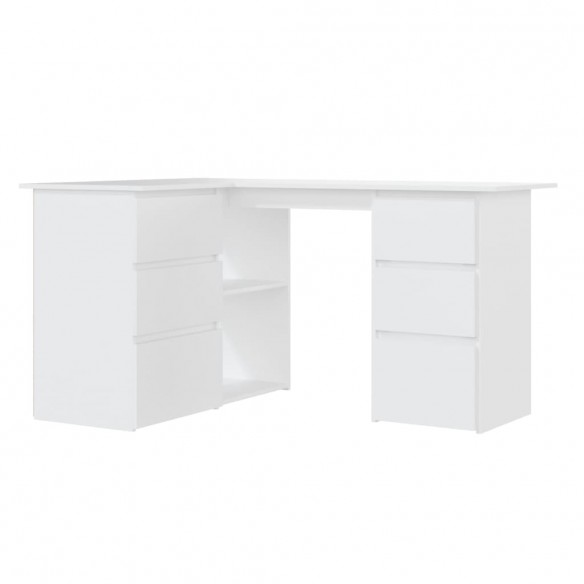 Bureau d'angle Blanc 145x100x76 cm 