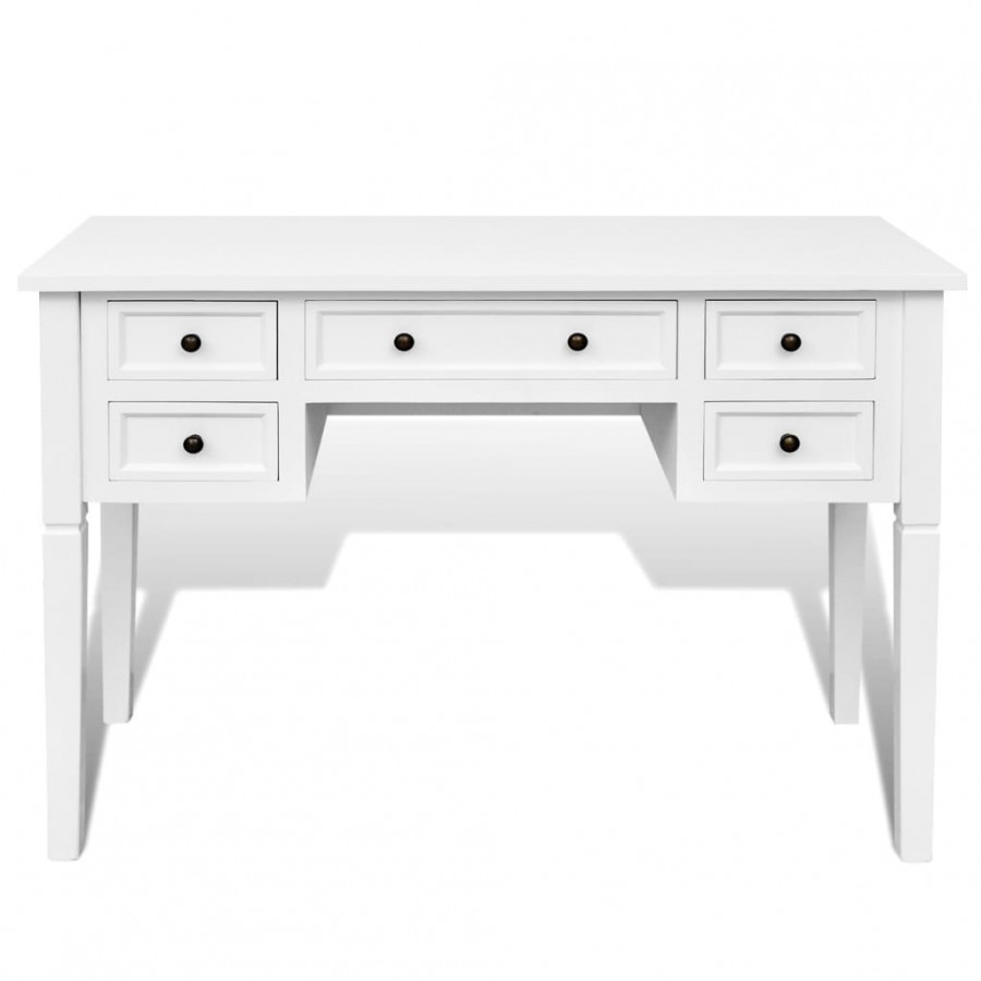 Bureau blanc à 5 tiroirs