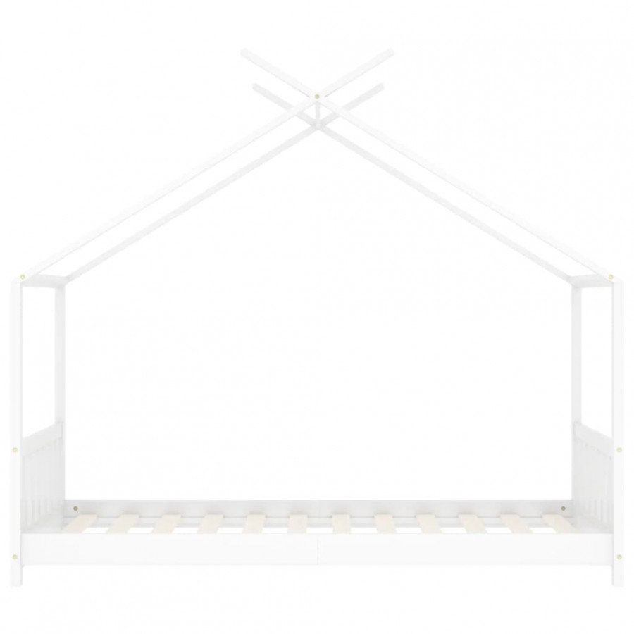 Lit d'enfant Blanc Bois de pin massif 70x140 cm