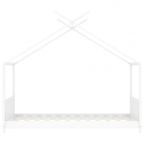 Lit d'enfant Blanc Bois de pin massif 70x140 cm