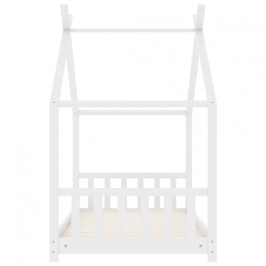Lit d'enfant Blanc Bois de pin massif 70x140 cm