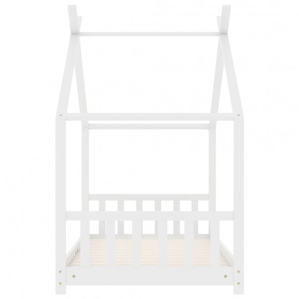 Lit d'enfant Blanc Bois de pin massif 70x140 cm